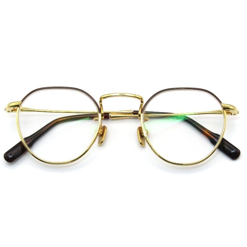 OG×OLIVER GOLDSMITH オージーバイオリバーゴールドスミス メガネフレーム Editor 015-2 イエローゴールド/デミブラウン 61005534