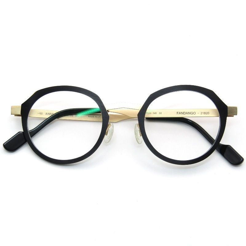 ANNE ET VALENTIN アンバレンタイン メガネフレーム FANDANGO 度入り フランス製 21B20 マットゴールド/マットブラック 61005526