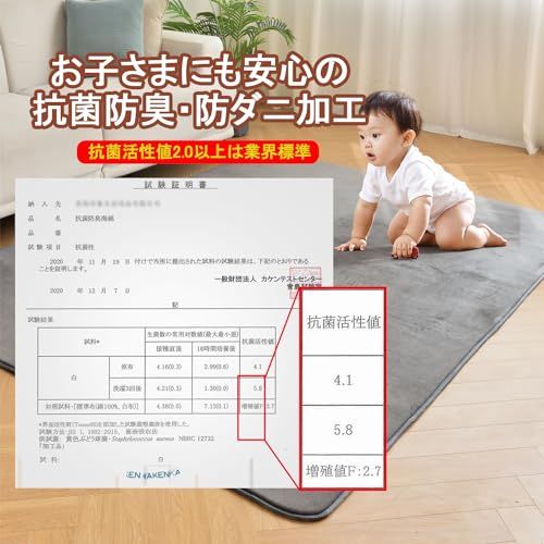 aicomri カーペット ラグマット ラグ 低反発 3畳 厚手15mm 190x240cm