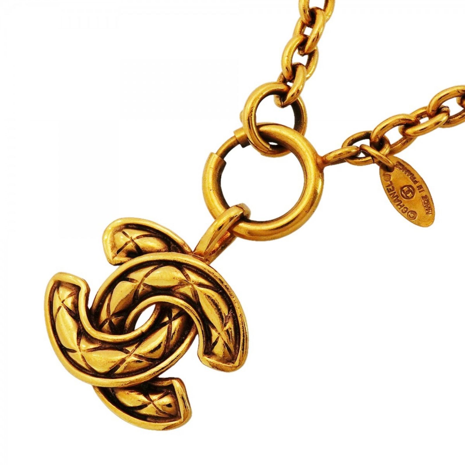 シャネル(Chanel) シャネル ネックレス ココマーク マトラッセ GPメッキ ゴールドレディース