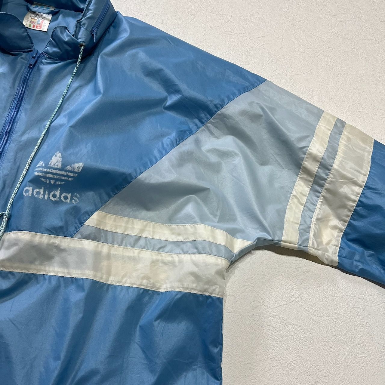 80s adidas ドローコード 隠しフード ナイロンジャケット アディダス 