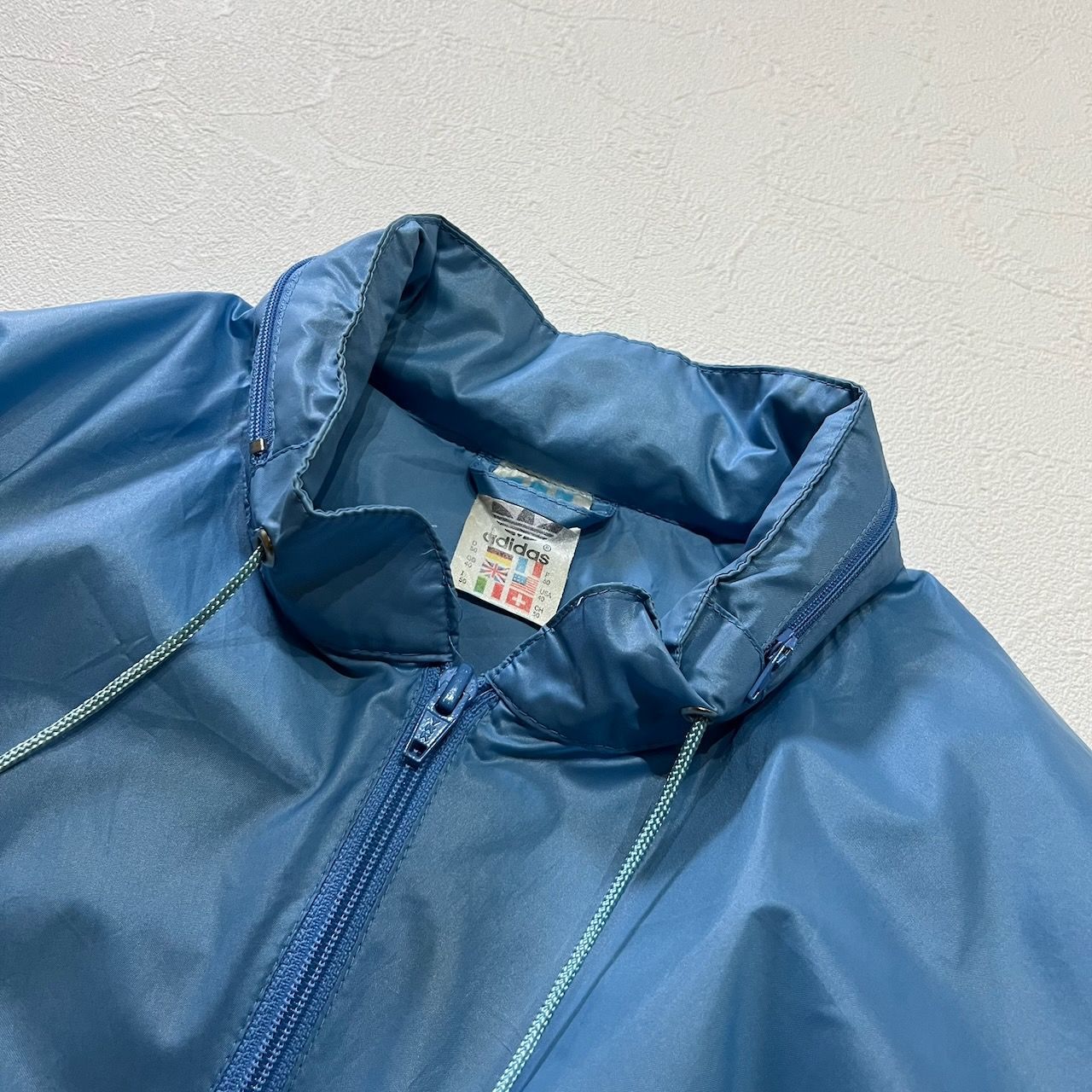 80s adidas ドローコード 隠しフード ナイロンジャケット アディダス 