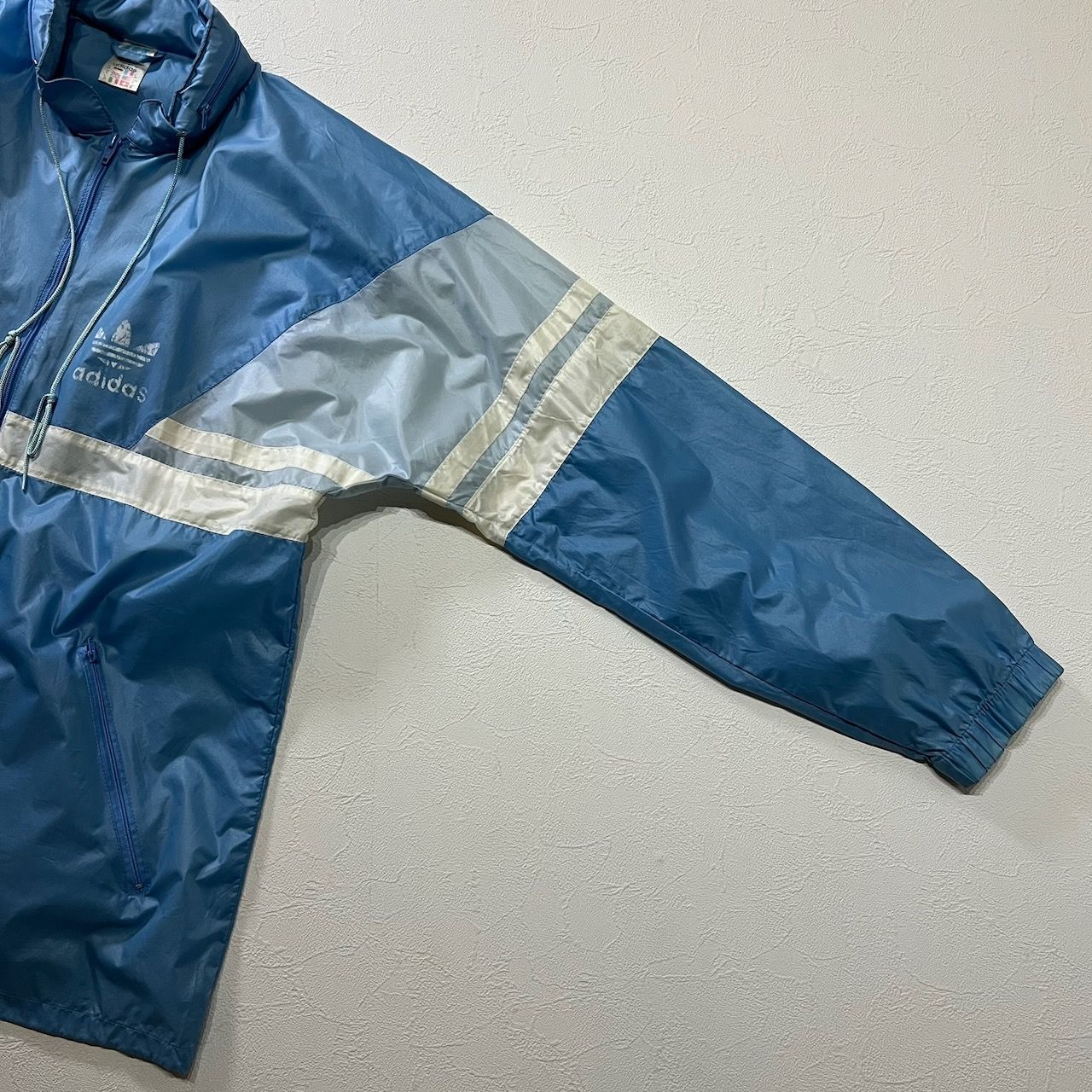 80s adidas ドローコード 隠しフード ナイロンジャケット アディダス 