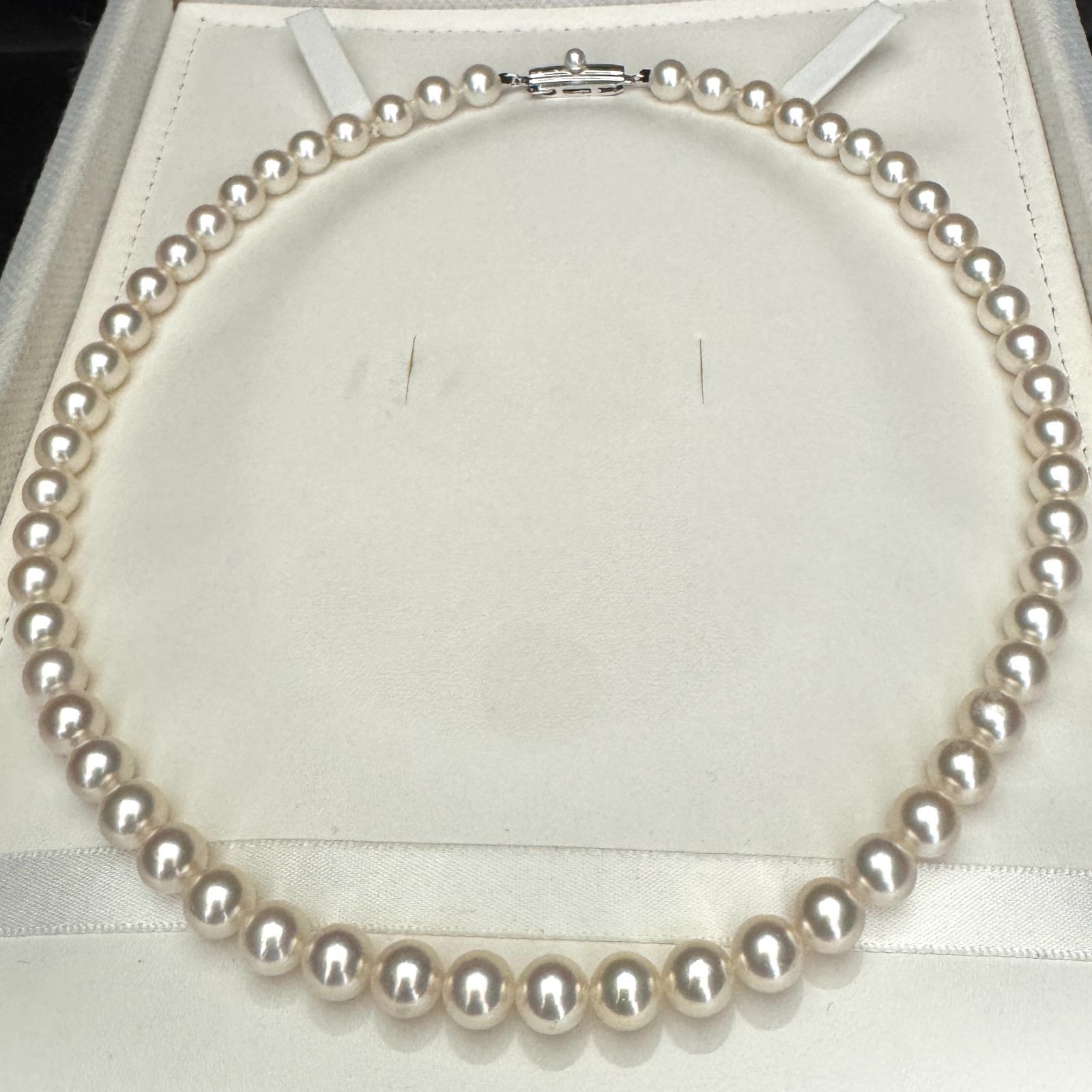 MIKIMOTO/ミキモト】テリ抜群 あこや真珠 パール ネックレス 約7.0-7.5