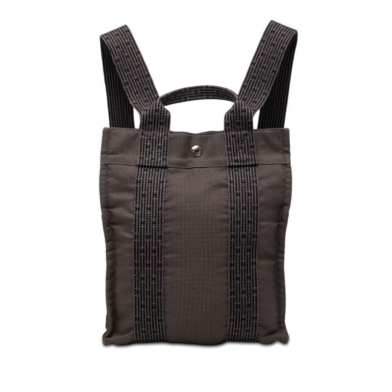 エルメス エールライン アドPM リュック バックパック ブラック グレー キャンバス レディース HERMES【247-70313】