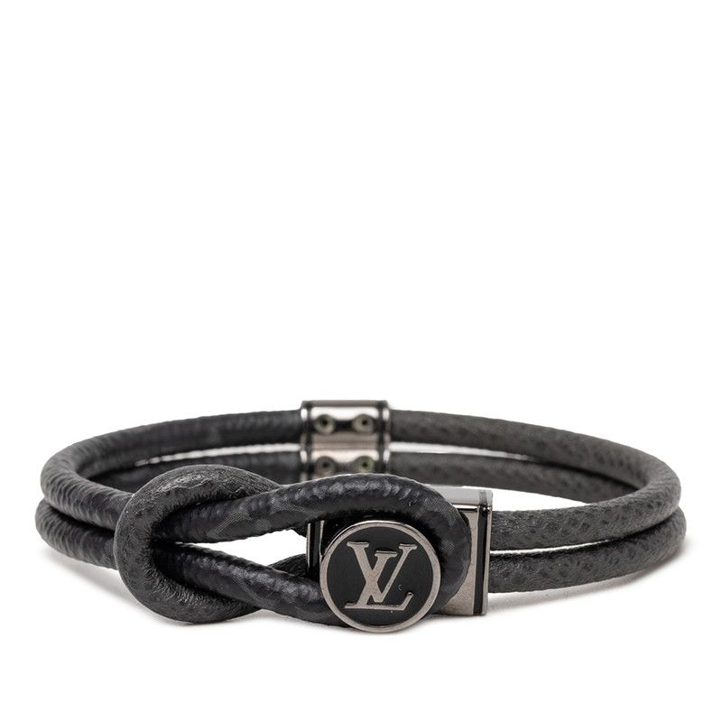 ルイ ヴィトン モノグラム エクリプス ブラスレ ループイット ブレスレット M6780 ブラック PVC メンズ LOUIS VUITTON【228-71676】