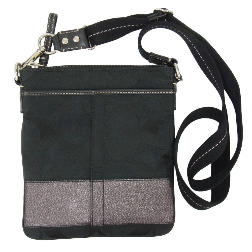COACH コーチ swag スワッグ ショルダー バッグ ブラック系【中古