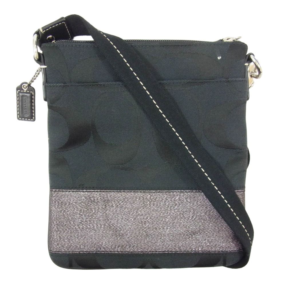 COACH コーチ swag スワッグ ショルダー バッグ ブラック系【中古