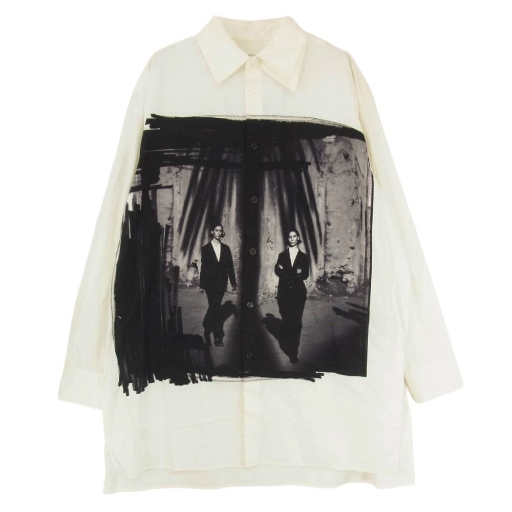 Y's Yohji Yamamoto ワイズ ヨウジヤマモト YF-B15-025 A MOMENT IN WITH MAX VADUKUL プリント 長袖 シャツ オフホワイト系 1【中古】