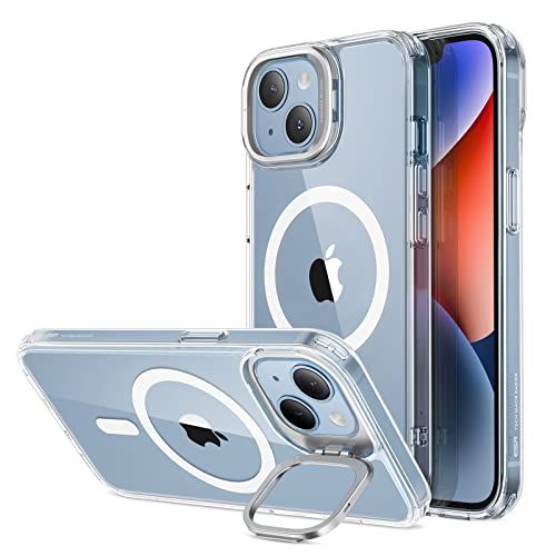 ESR いphone14 ケース iPhone13 ケース【デザイン受賞シリーズ！】 米軍MIL規格 耐黄変 耐衝撃 隠れスタンド iPhone14用 MagSafe対応 スマホケース 傷防止背面 ワイヤレス充電対応 あいふぉん14 Clas e6d9c9a6