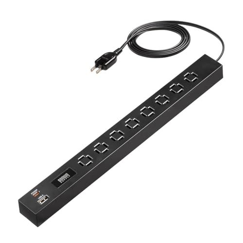 サンワダイレクト 電源タップ USB付き AC 8個口 1.5m Type-C USB A 急速充電 絶縁キャップ スイングプラグ 延長コード スリム ブラック 700-TAP082-15BKpms f50182a0