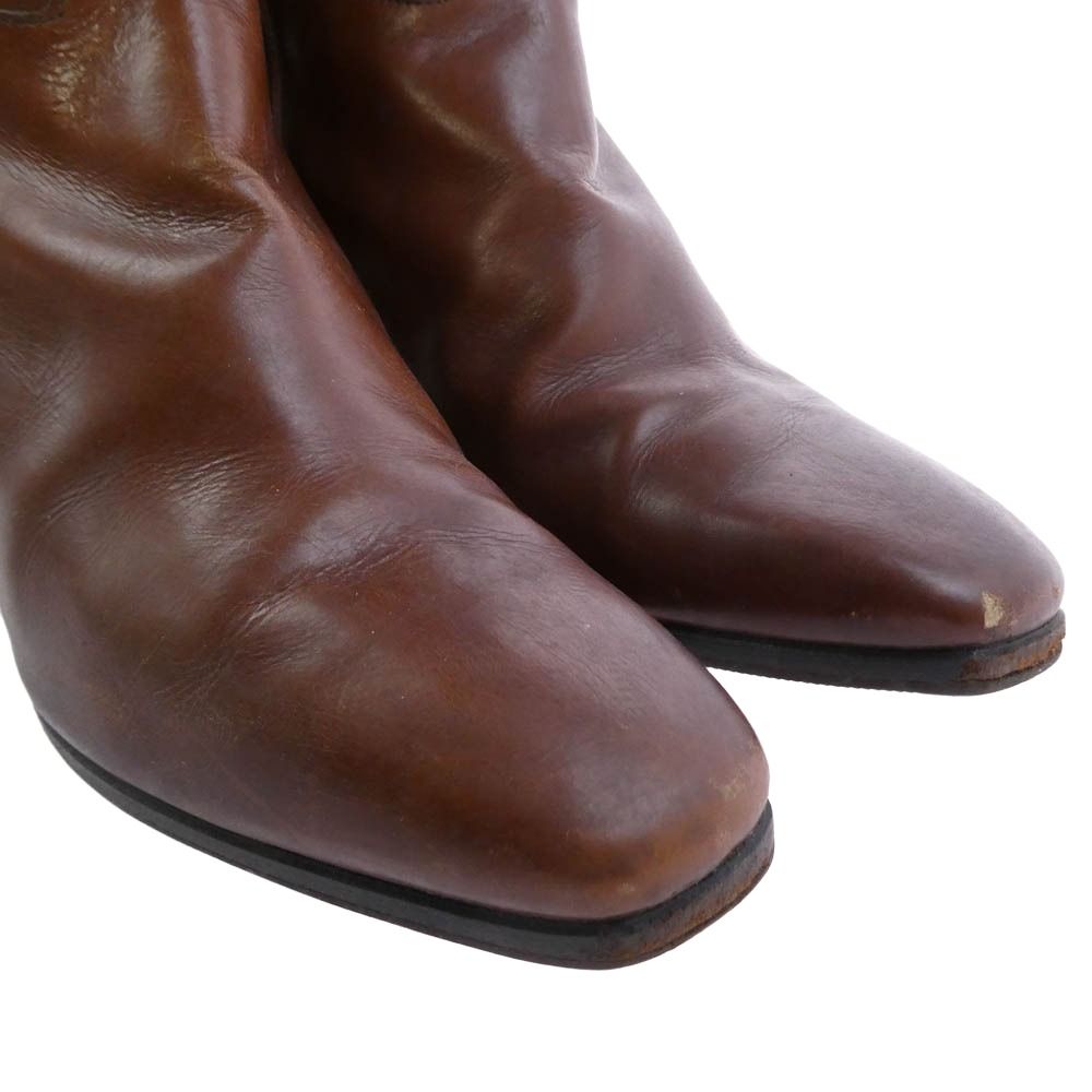 【サルヴァトーレ フェラガモ】サイドジップ ミドルブーツ（ブラウン） Salvatore Ferragamo サルヴァトーレフェラガモ ヒール ロングブーツ