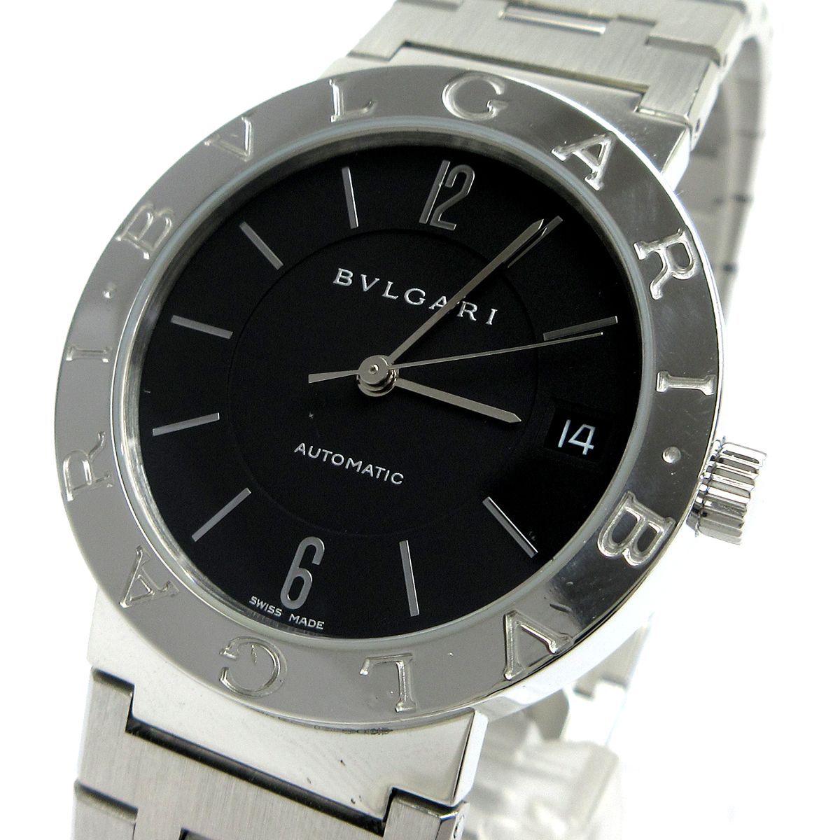 ブルガリ BVLGARI ブルガリブルガリ オートマチック メンズ ロゴあり 黒文字盤 BB33SS 時計 自動巻き 稼動品