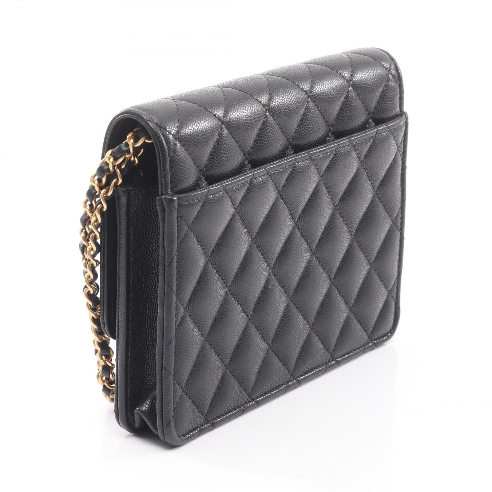 シャネル CHANEL ショルダーバッグ マトラッセ ブラック キャビア 