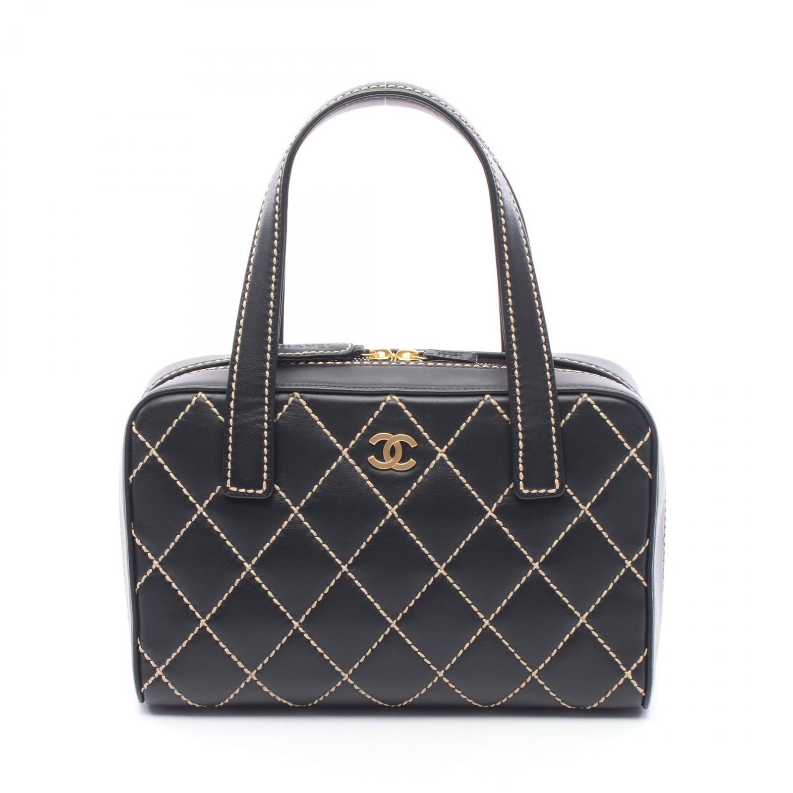 シャネル CHANEL ハンドバッグ ワイルドステッチ A20666 ブラック レザー ワイルドステッチ ハンドバッグ レディース Used A