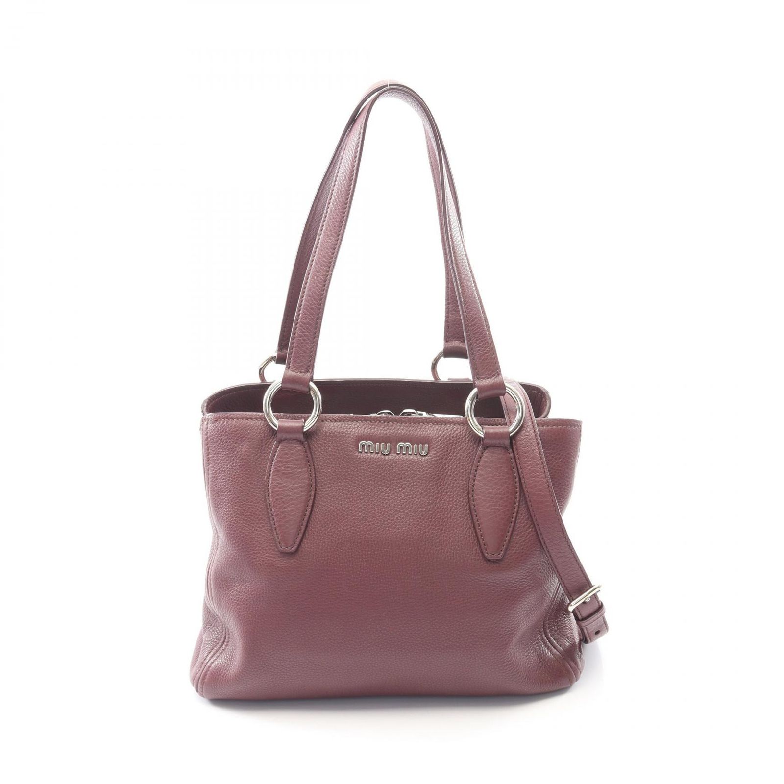 ミュウ ミュウ Miu Miu トートバッグ VITTELO PHENIX 2WAY RR2014 パープル レザー ヴィッテロ カリブ 2wayハンドバッグ レディース Used A