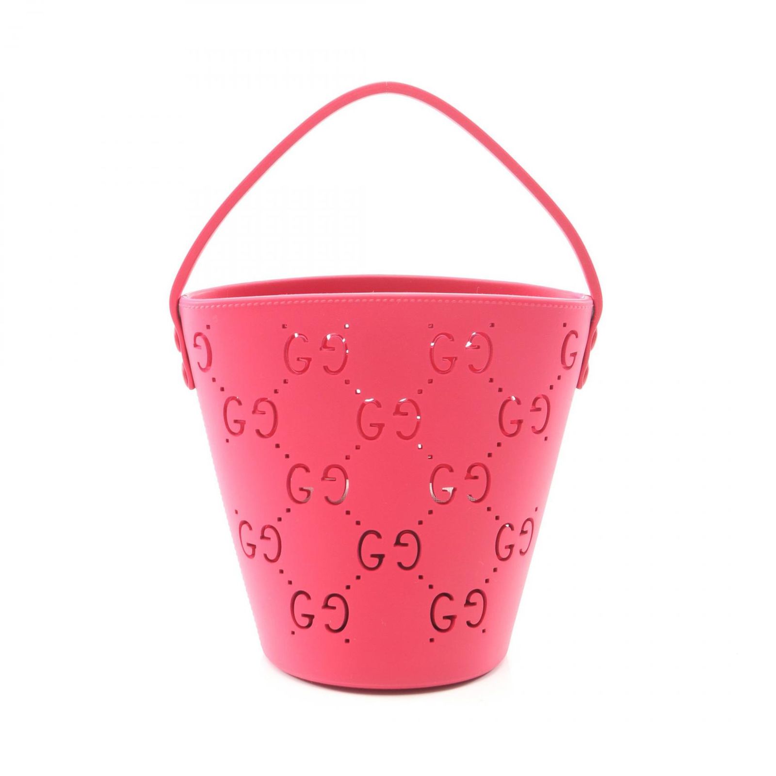 グッチ GUCCI ハンドバッグ GGロゴ バケットバッグ チルドレンズ 723051 マゼンダ ラバー チルドレンズ GGロゴ バケットバッグ レディース Used A