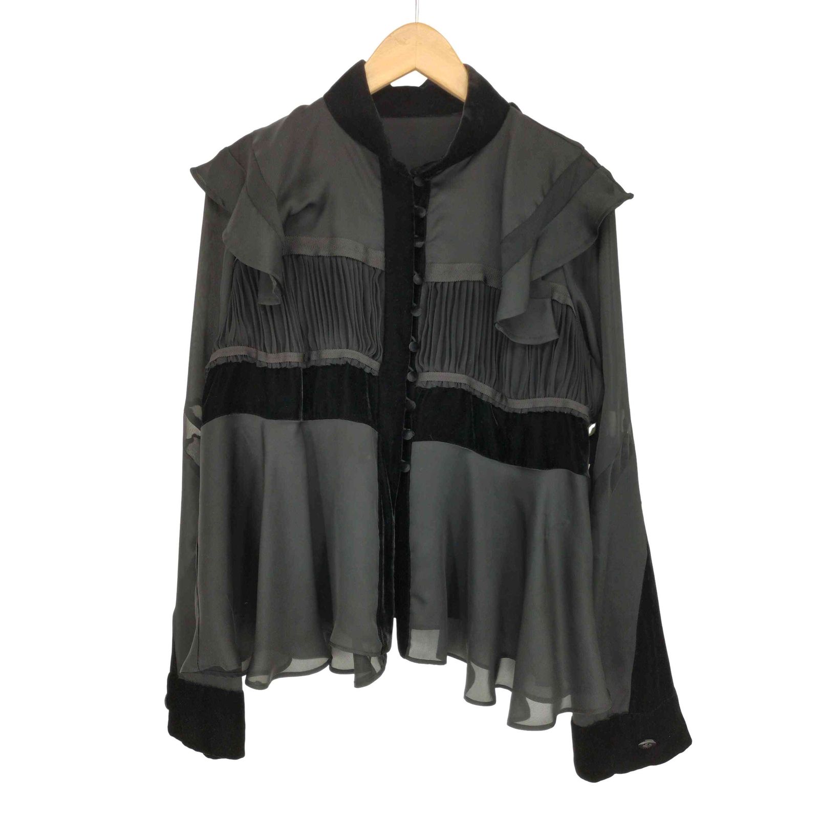 サカイ Sacai 18AW 異素材切替フリルブラウス レディース 1 - メルカリ