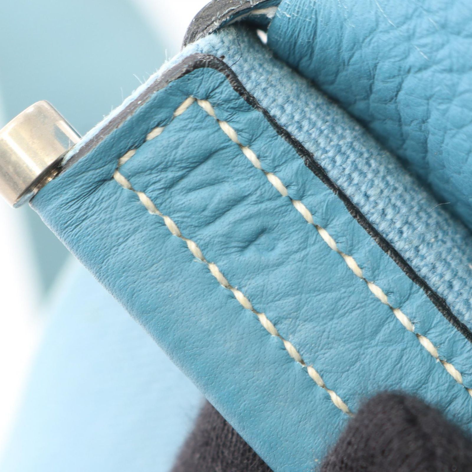 エルメス　サコ　ブルージーン￼ エルメス HERMES ショルダーバッグ サコ ブルージーン レザー サコ