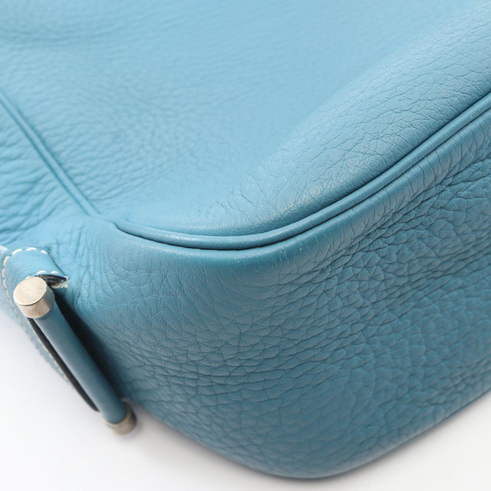 エルメス HERMES ショルダーバッグ サコ ブルージーン レザー サコ