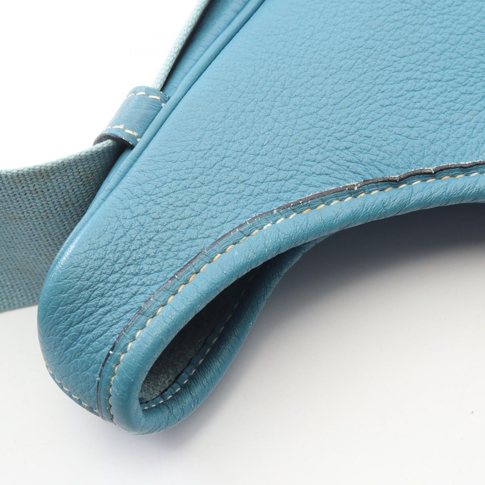 エルメス HERMES ショルダーバッグ サコ ブルージーン レザー サコ