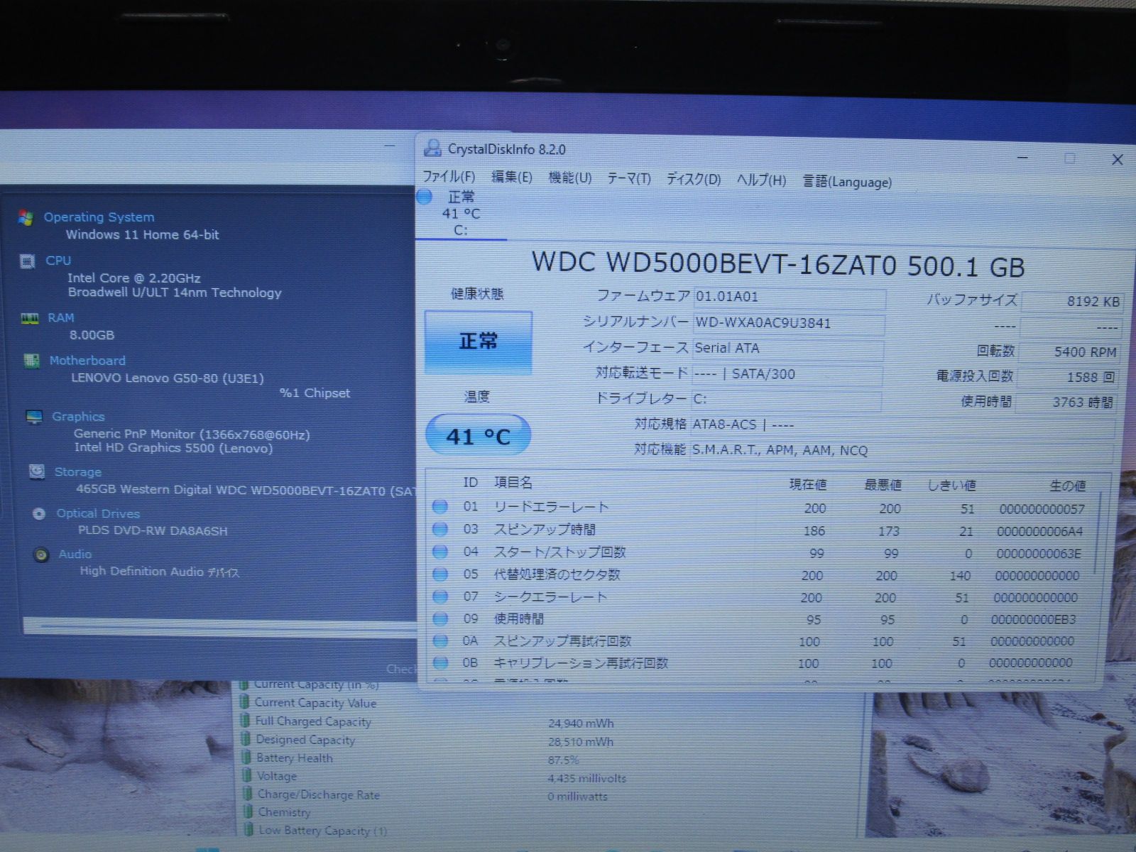 Lenovo G50 80E5019NJP【Core i5 5200U】 【Windows11 Home】MS 365