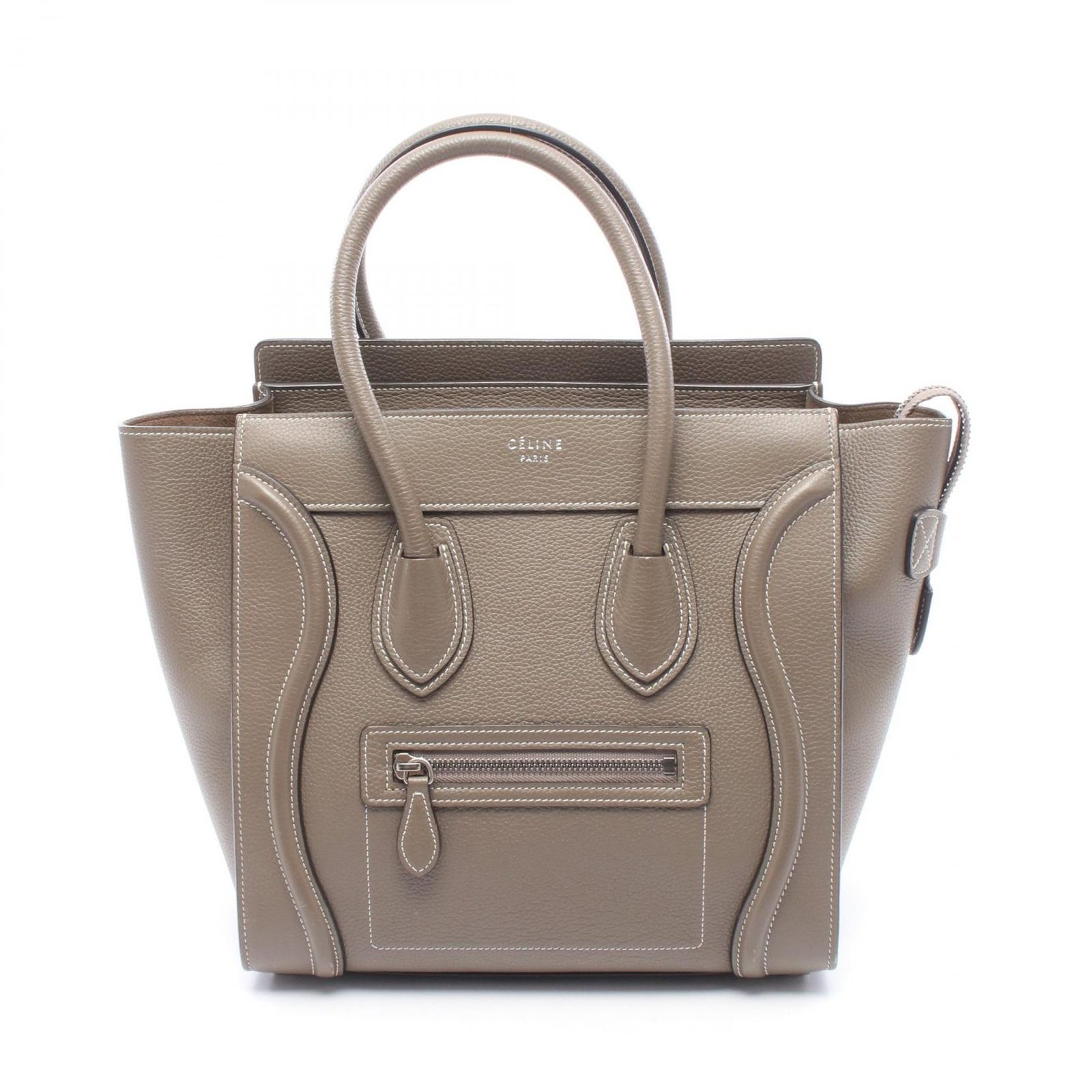 セリーヌ CELINE トートバッグ ラゲージ マイクロショッパー 167793 グレージュ レザー ラゲージ マイクロ ショッパー レディース Used B