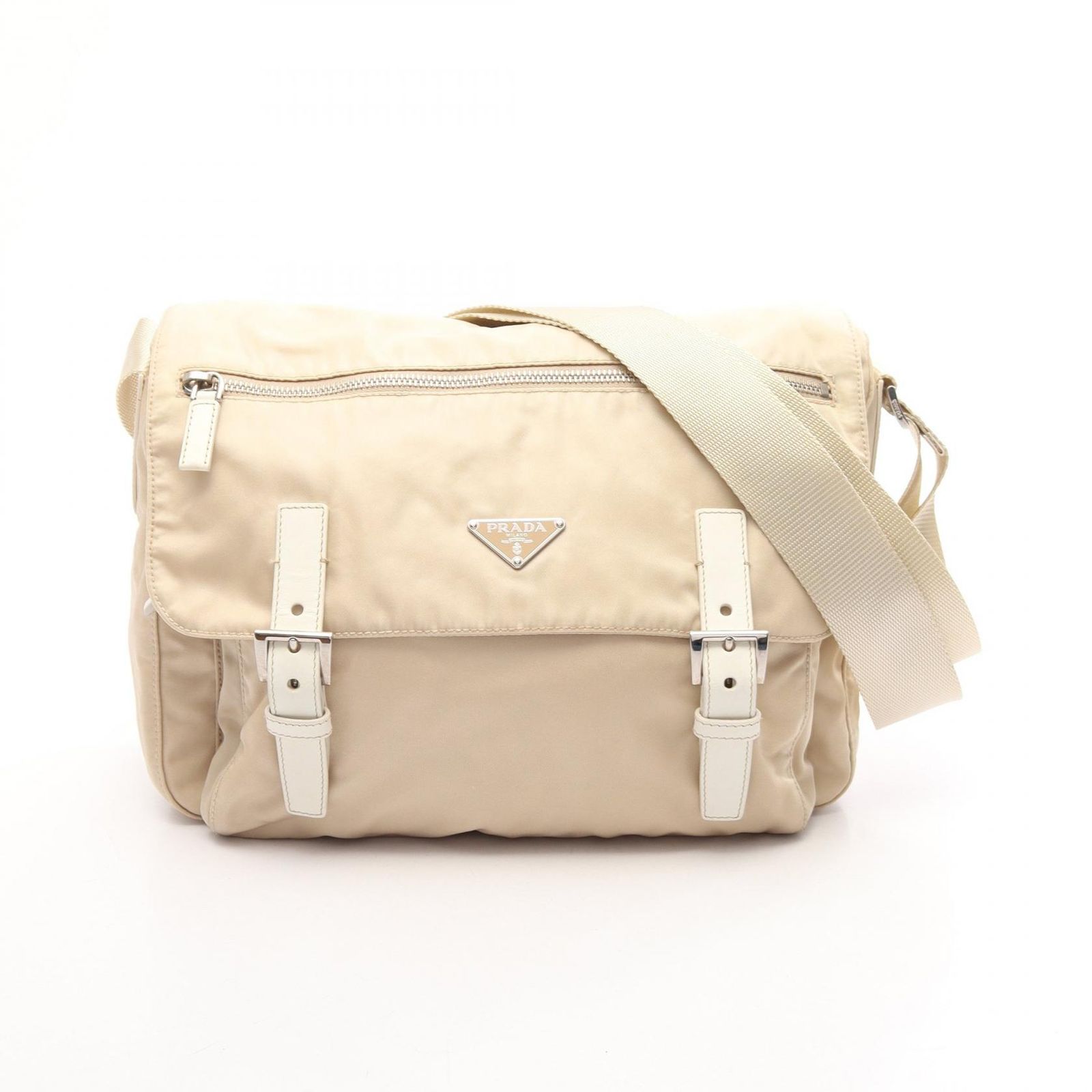 プラダ PRADA ショルダーバッグ 三角プレート BT6671 ベージュ