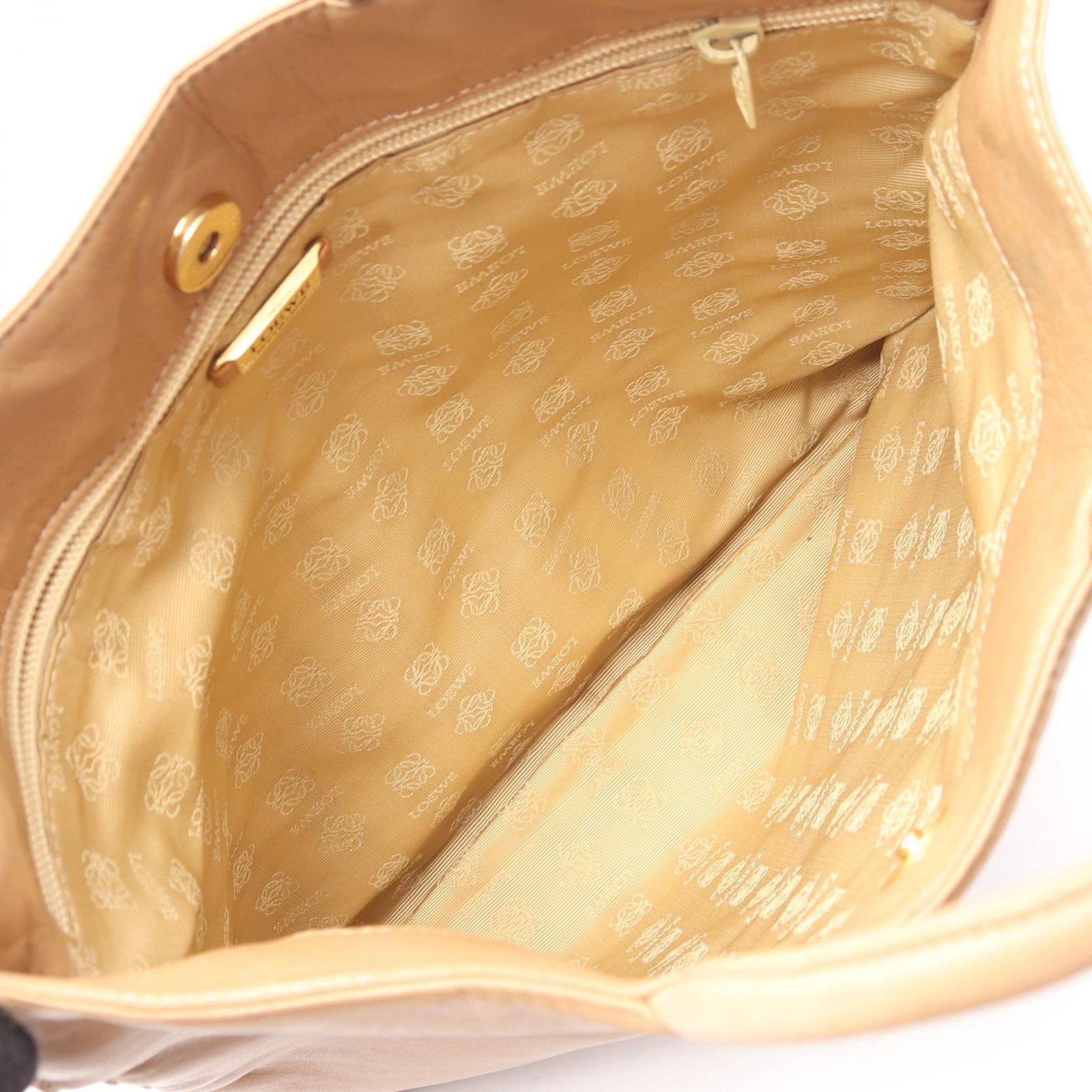 ロエベ LOEWE トートバッグ アナグラム ベージュ レザー アナグラム 