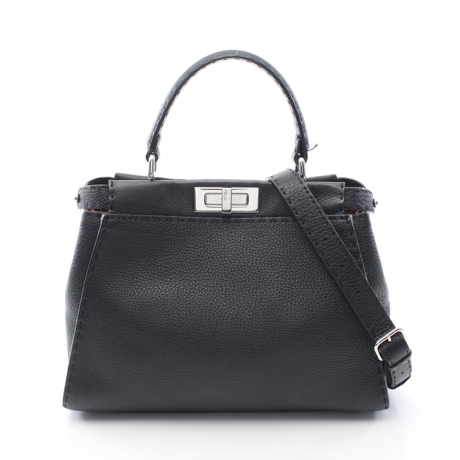 フェンディ FENDI ハンドバッグ ピーカブー レギュラー 2WAY 8BN290 ブラック レザー セレリア ピーカブー レギュラー レディース Used B