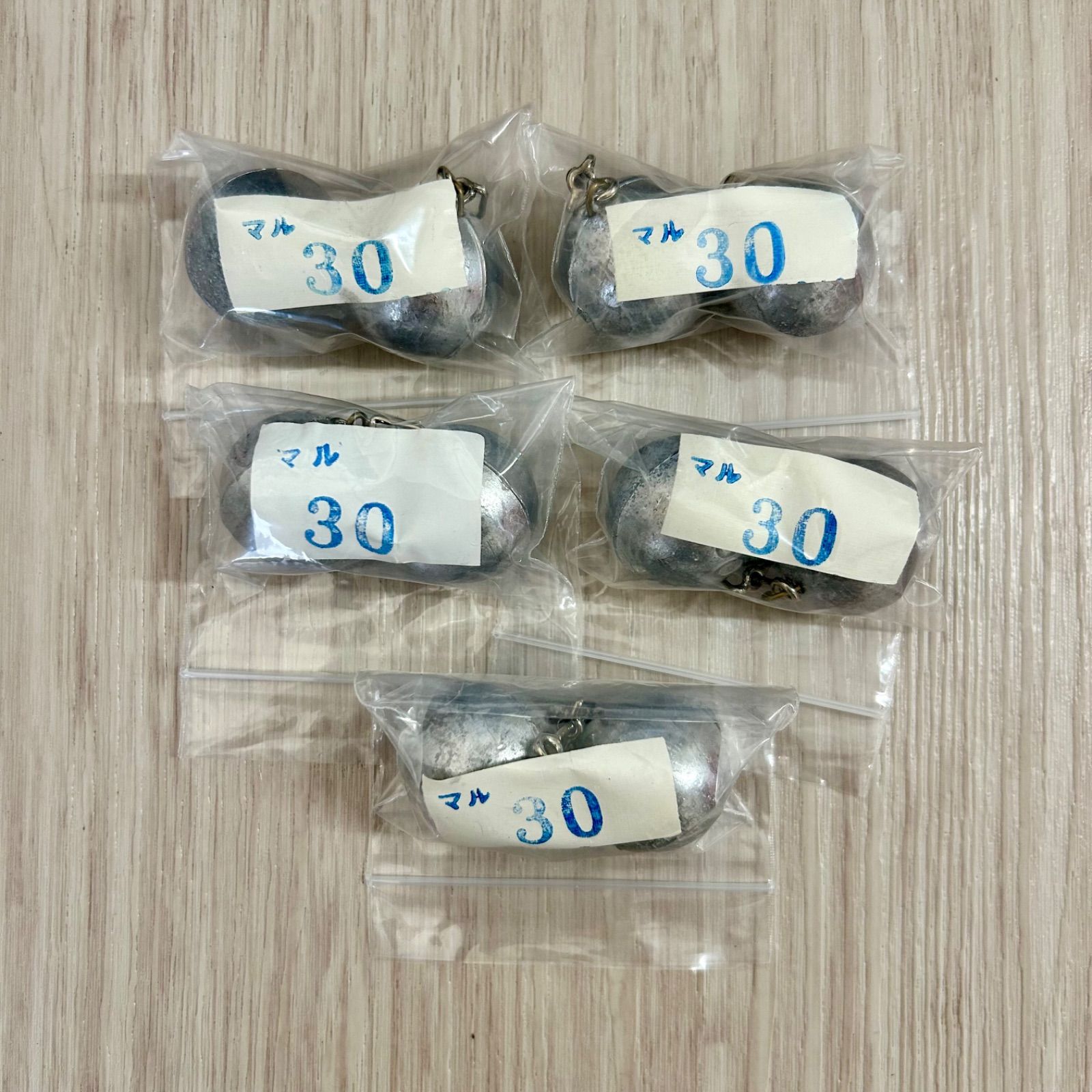 釣具屋オリジナル 丸オモリ 松葉サルカン付 30号 2ヶ×5袋 釣具 釣用品 