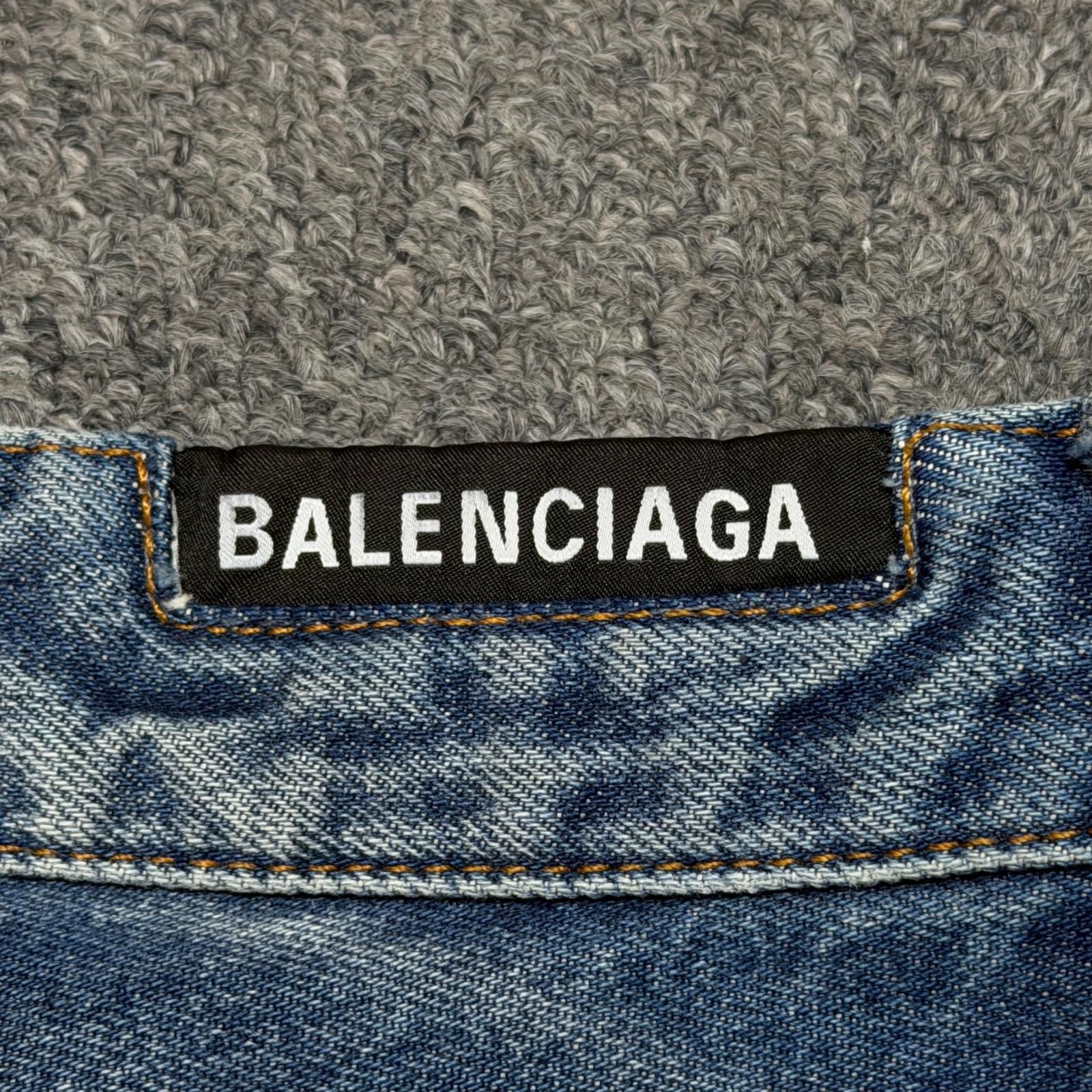 国内正規 BALENCIAGA 22AW クラッシュデニムパンツ ダメージ加工ジーンズ バレンシアガ 704282 インディゴ XS （15597M） 国内正規 BALENCIAGA 22AW クラッシュデニムパンツ ダメージ加工