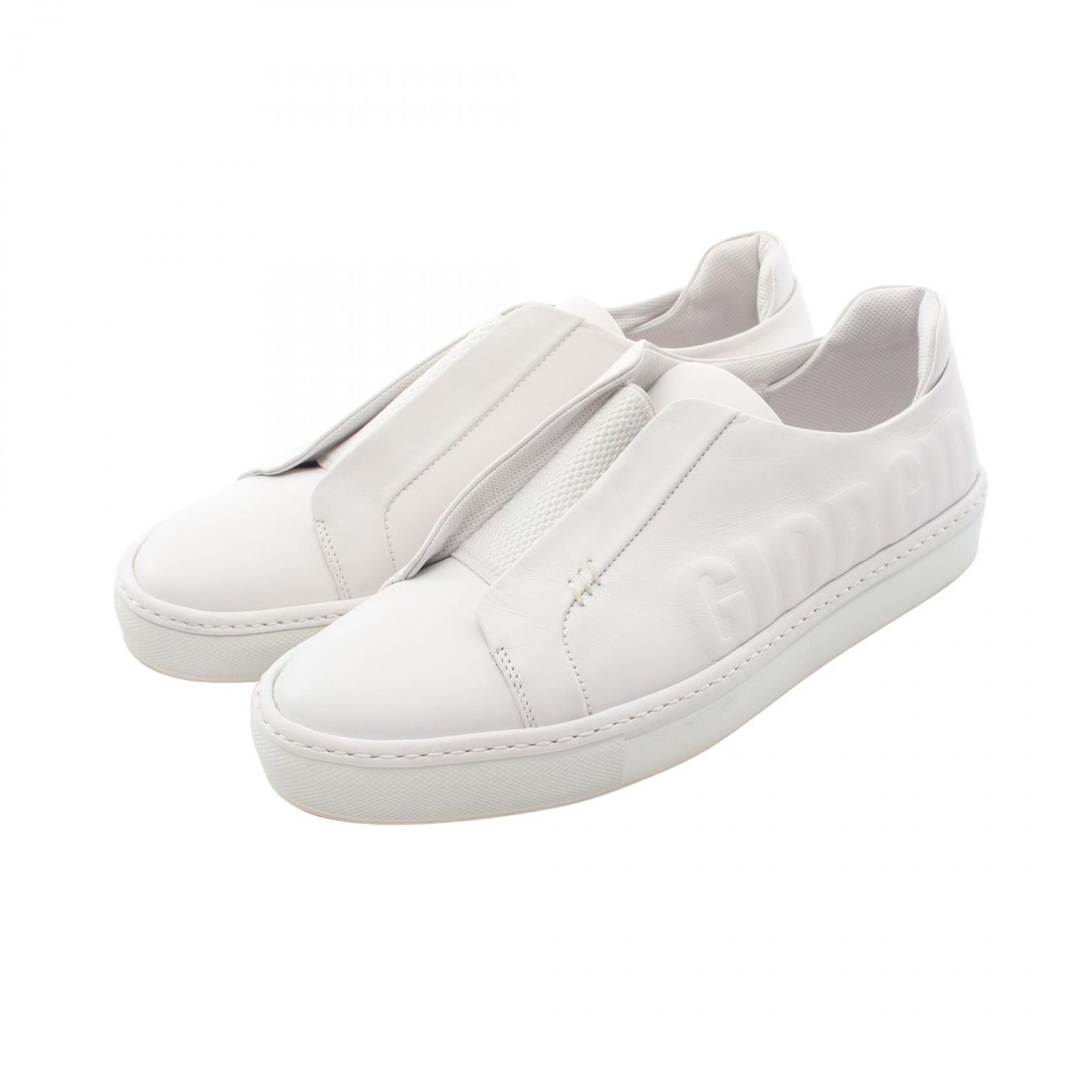 ジョルジオアルマーニ GIORGIO ARMANI スリッポン レザー スニーカー メンズ Used A