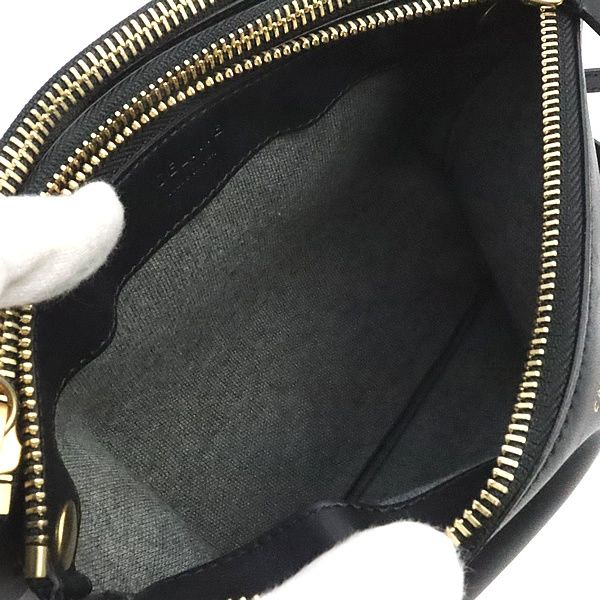セリーヌ CELINE トリオスモール ショルダーバッグ 黒 レザー G金具