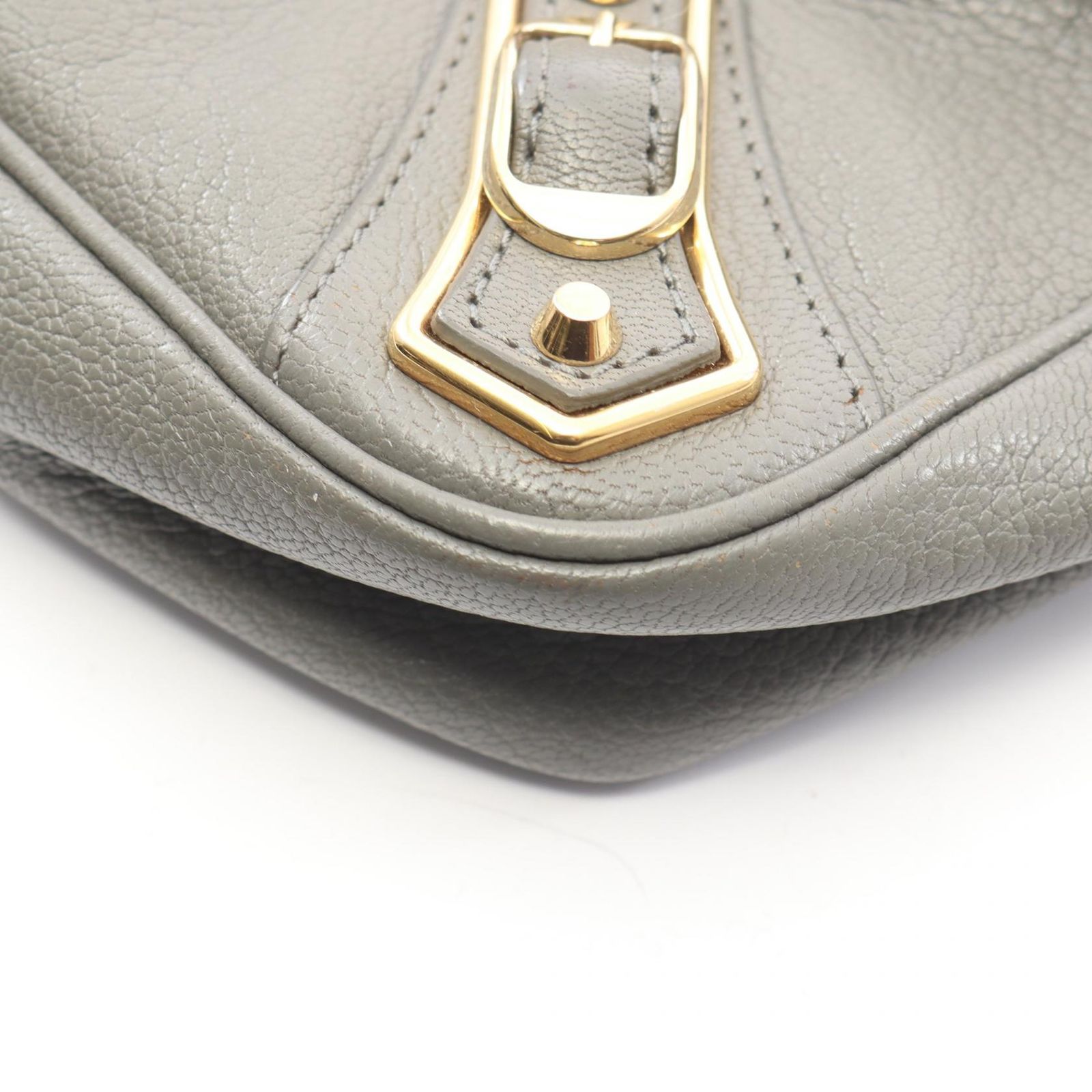 バレンシアガ BALENCIAGA ショルダーバッグ メタリック エッジ グレー 