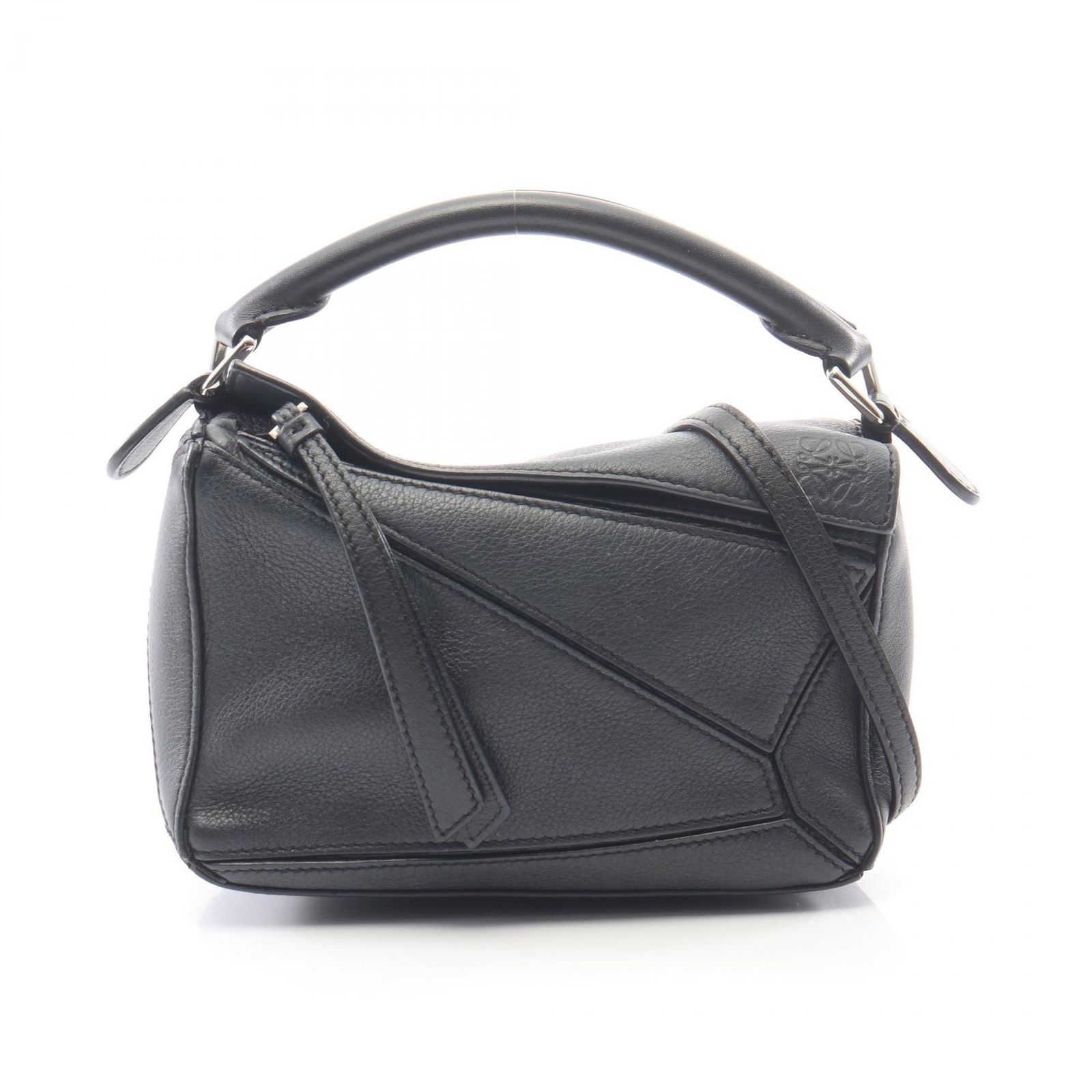 ロエベ LOEWE ハンドバッグ パズルバッグ ミニ 2WAY 322.30.U95 ブラック レザー パズルバッグ ミニ レディース Used B