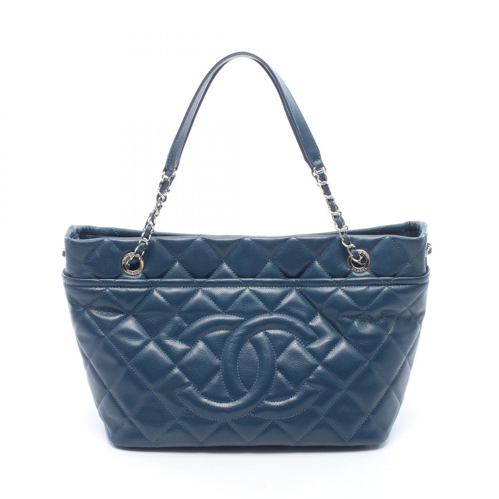シャネル CHANEL トートバッグ マトラッセ A67294 ブルー キャビアスキン(グレインドカーフ) マトラッセ ココマーク チェーントート レディース Used A