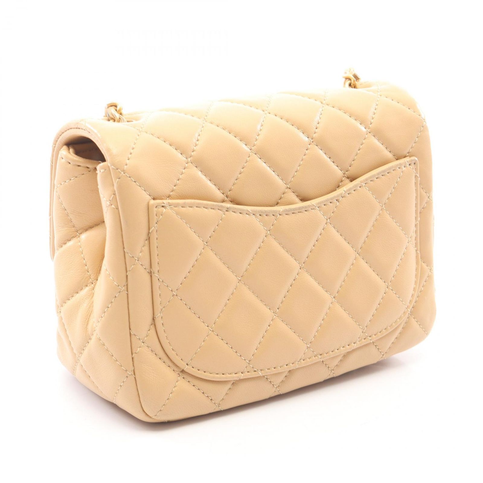 シャネル CHANEL ショルダーバッグ マトラッセ ベージュ ラムスキン