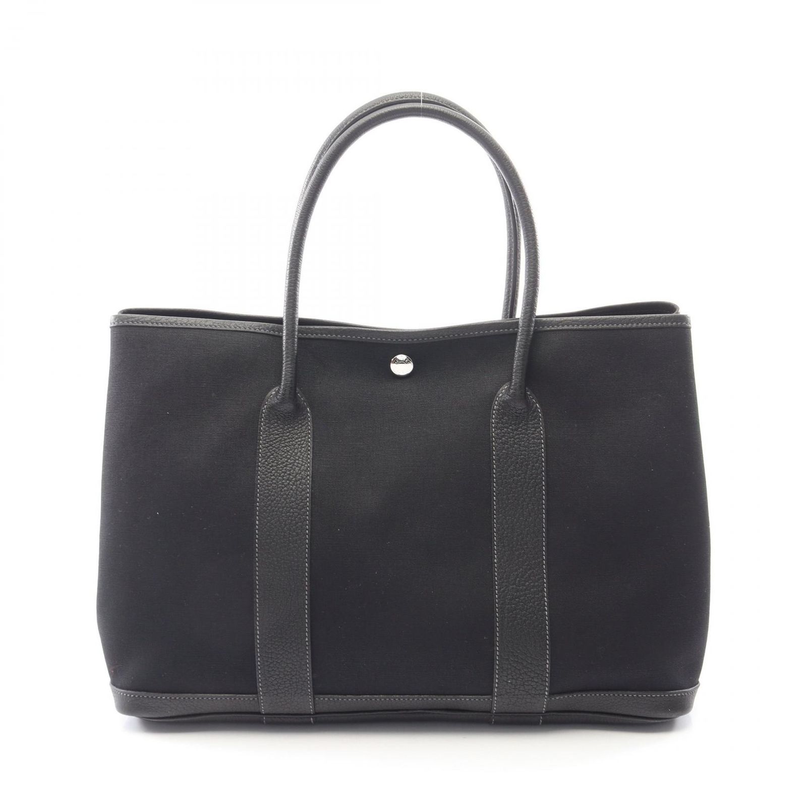 エルメス HERMES トートバッグ ガーデンパーティPM ブラック キャンバス レザー ガーデンパーティPM ブラック レディース Used A