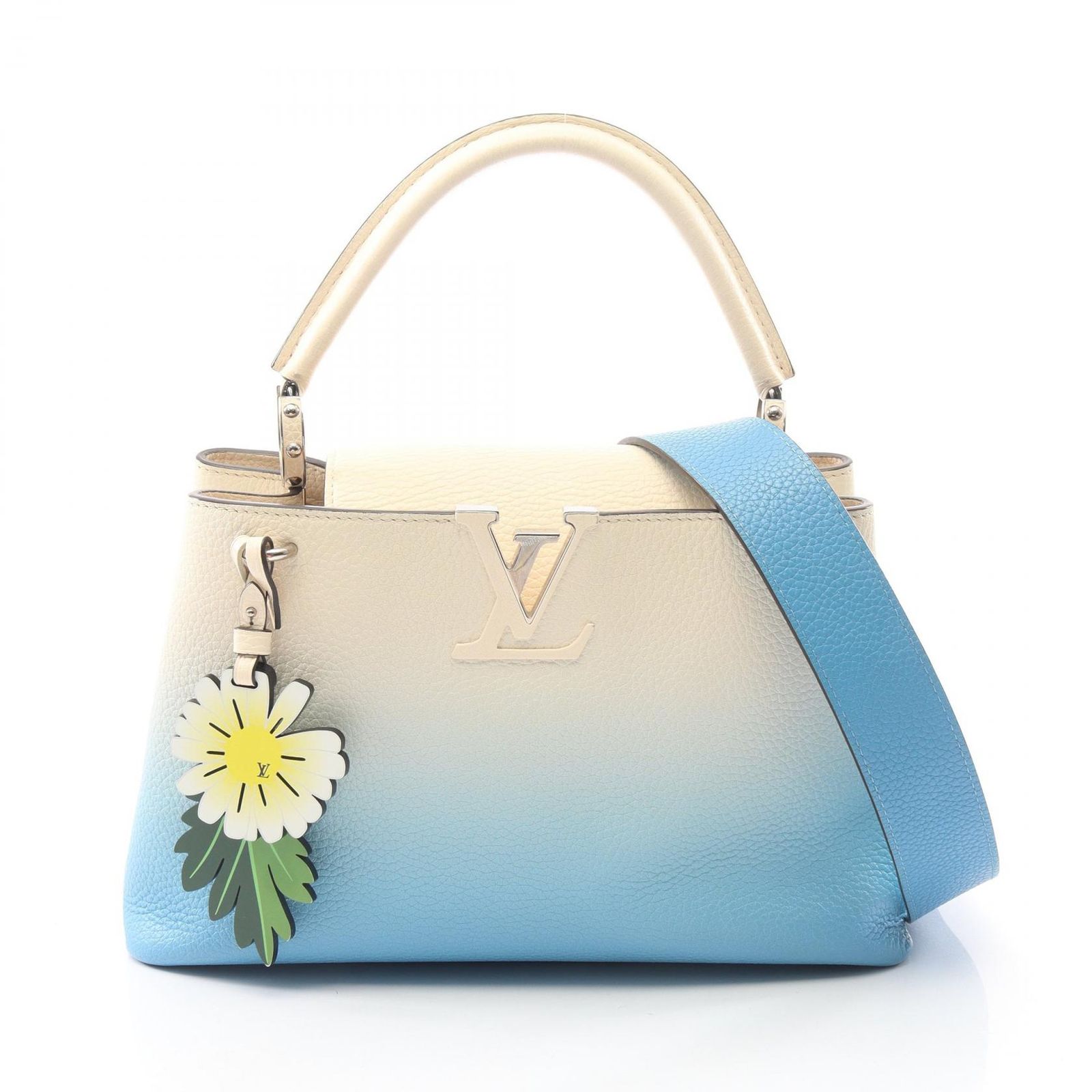 ルイ・ヴィトン LOUIS VUITTON ハンドバッグ カプシーヌMM 2WAY M57915 ブルー/ホワイト レザー カプシーヌMM レディース Used A