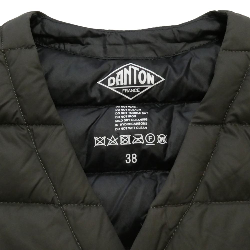 DANTON　 ダントン　カーキ　インナーダウンベスト 36 Danton ダントン JD-8750 INNER DOWN VEST インナー ダウン ベスト