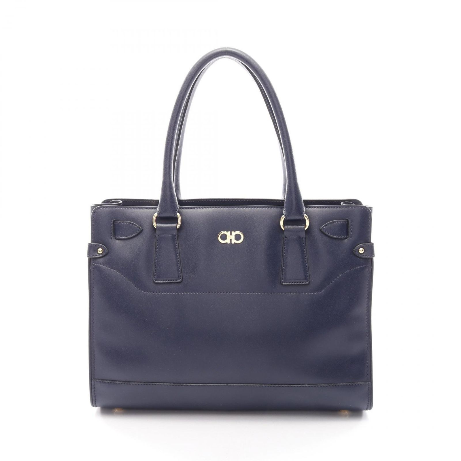 サルヴァトーレフェラガモ Salvatore Ferragamo ハンドバッグ ガンチーニ 21 0017 ネイビー レザー ガンチーニ ハンド レディース Used B
