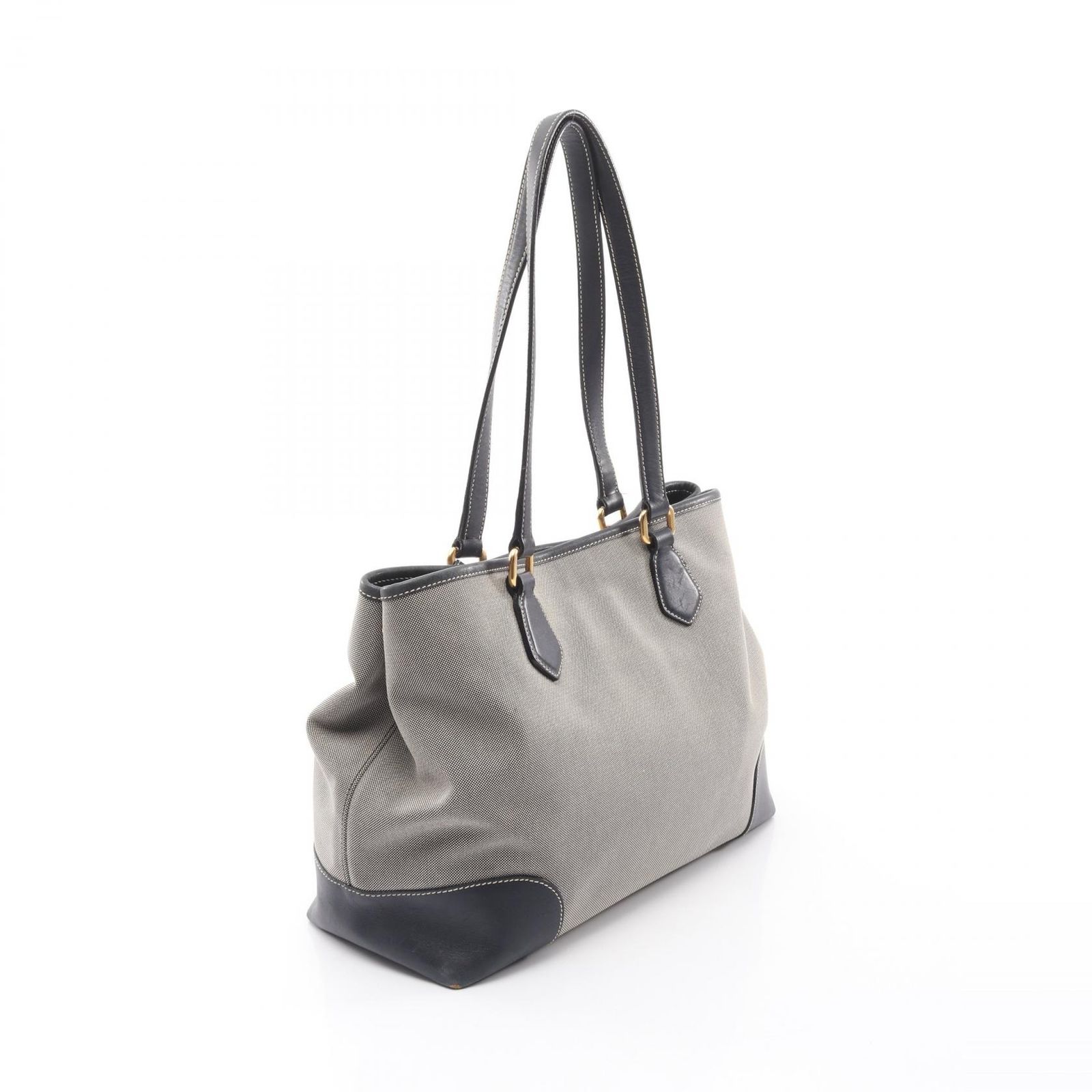プラダ PRADA トートバッグ ロゴジャガード 三角プレート ネイビー