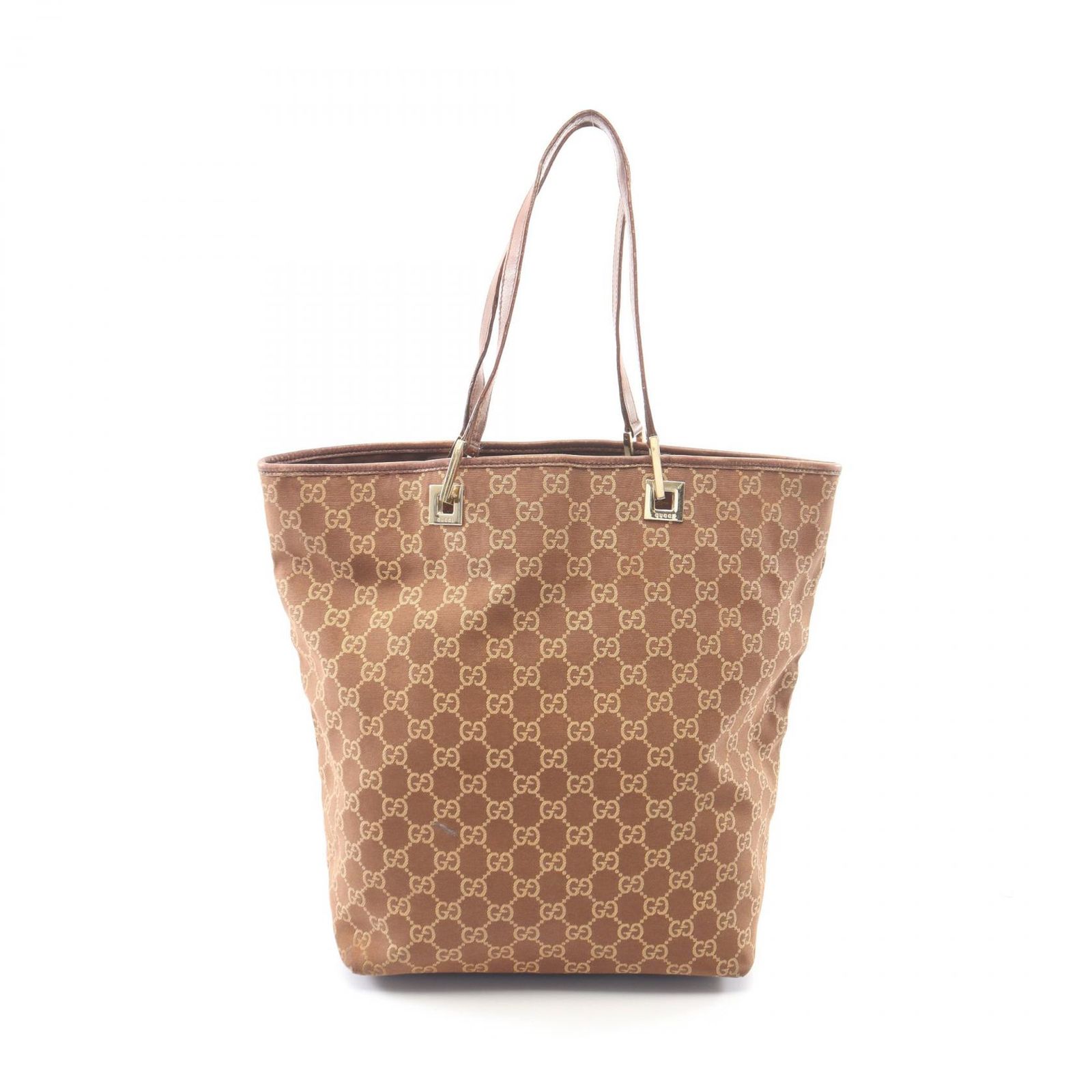 グッチ GUCCI トートバッグ GG柄 002 1098 ブラウン キャンバス レザー トートバッグ レディース Used B