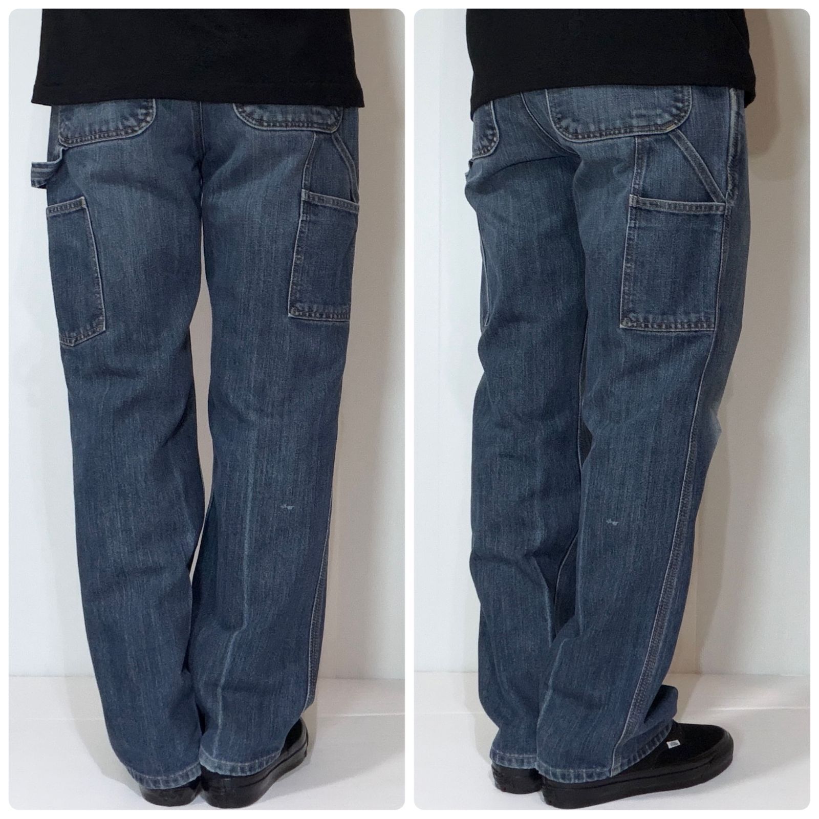極上フェード Carhartt カーハート シングルニー デニムペインター 