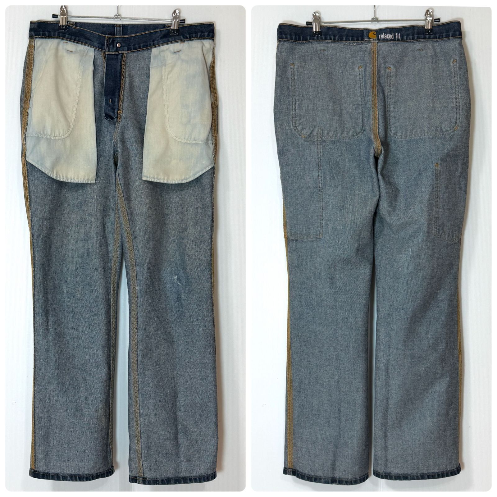 極上フェード Carhartt カーハート シングルニー デニムペインター 極上フェード Carhartt カーハート シングルニー デニムペインター