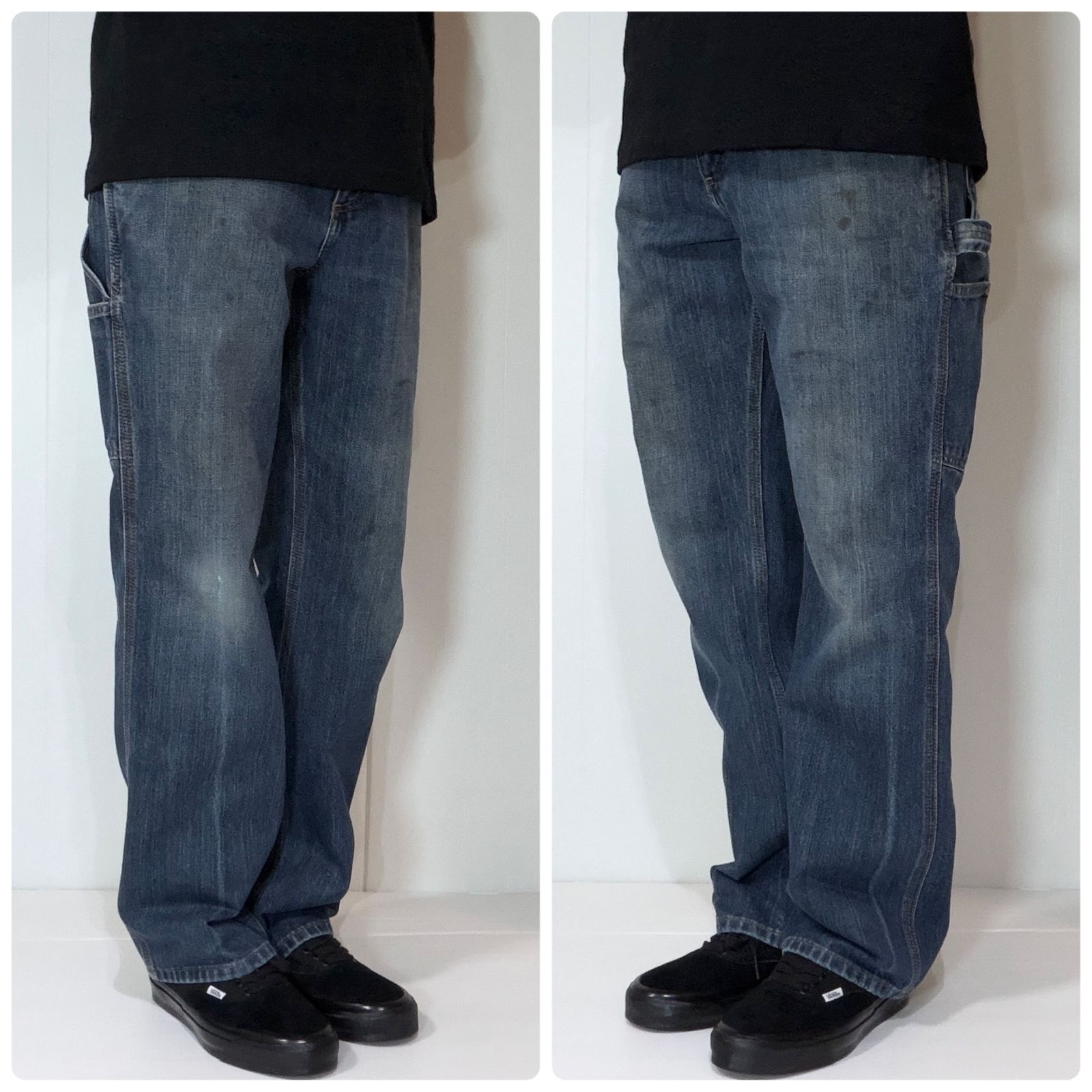極上フェード Carhartt カーハート シングルニー デニムペインター