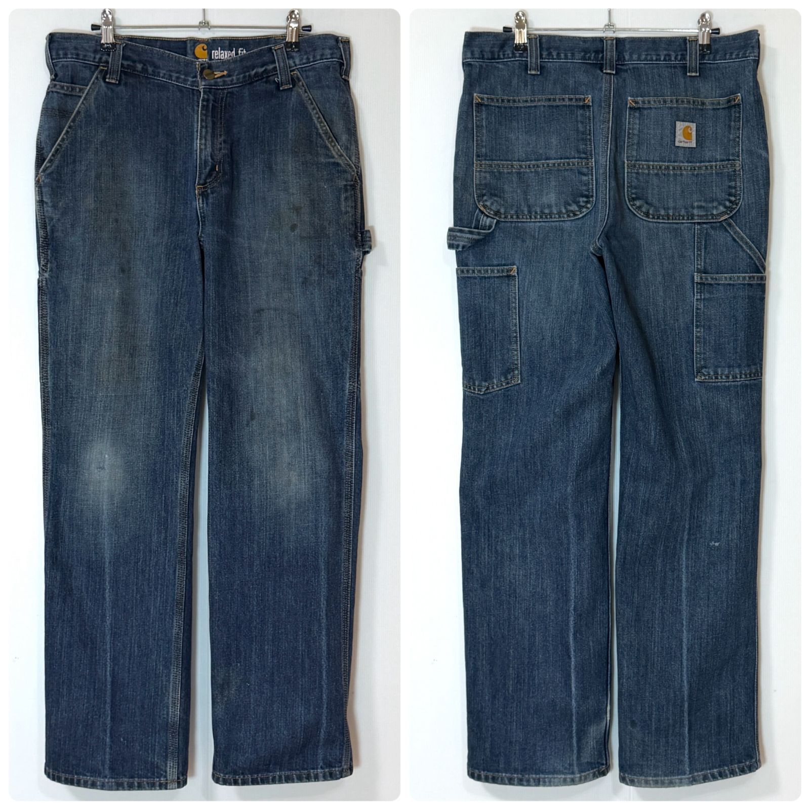 極上フェード Carhartt カーハート シングルニー デニムペインター 極上フェード Carhartt カーハート シングルニー デニムペインター