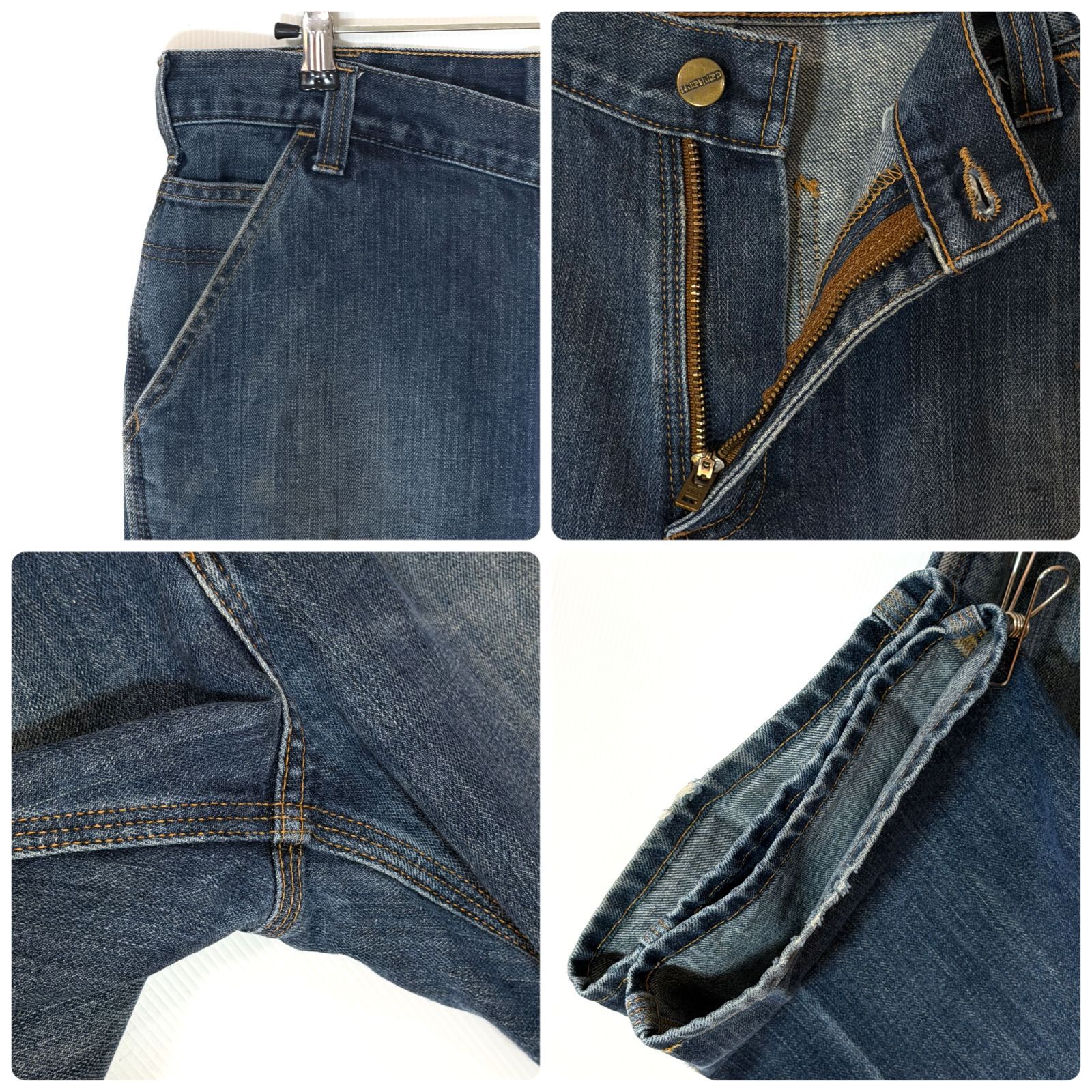 極上フェード Carhartt カーハート シングルニー デニムペインター