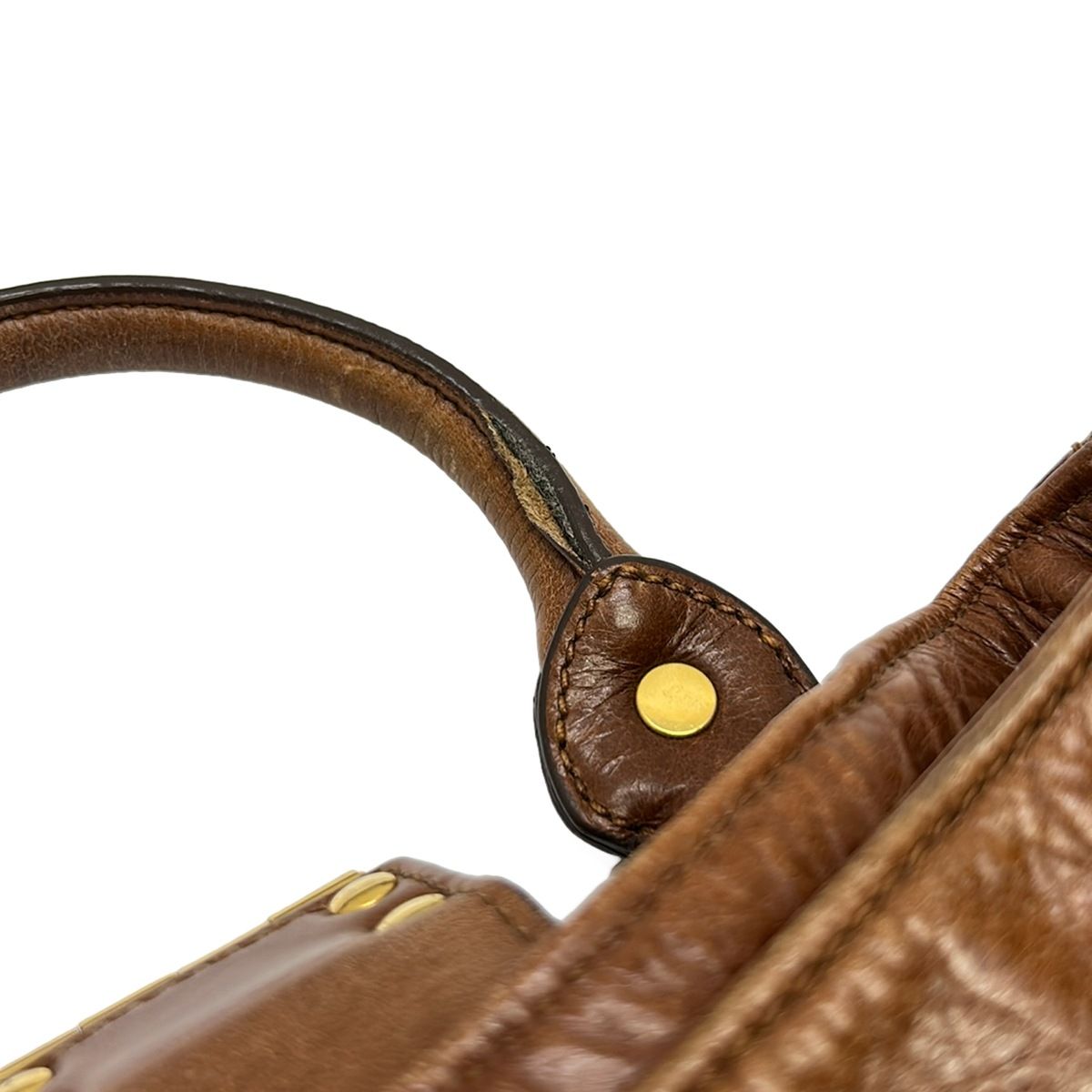美品✨ miu miu ヴィッテロルクス ハンドバッグ リボン ブラウン miumiu(ミュウミュウ) ハンドバッグ ヴィッテロルクス ブラウン リボン